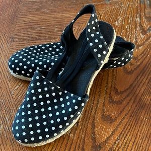 Studio Works Black and White Polkadot Espadrilles Sz 7M